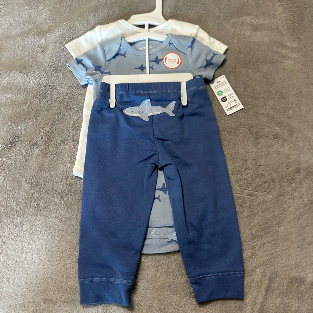 Blue Shark Baby Outfit Set